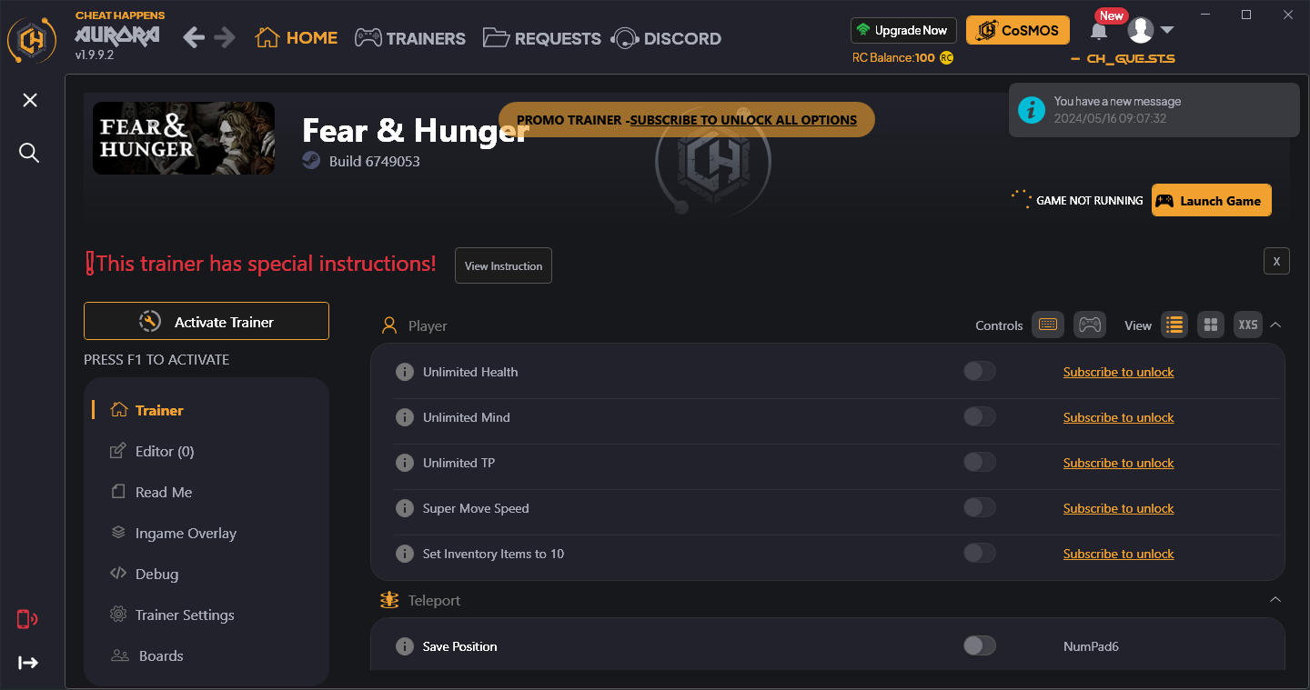 Fear & Hunger: Trainer +8 {CheatHappens.com}