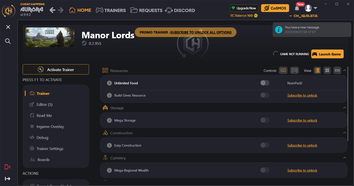 Manor Lords: Trainer +13 {CheatHappens.com}