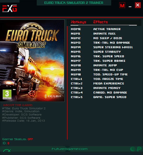 Euro Truck Simulator 2: Trainer +15 v1.16.x - v1.50.x.x {FutureX}