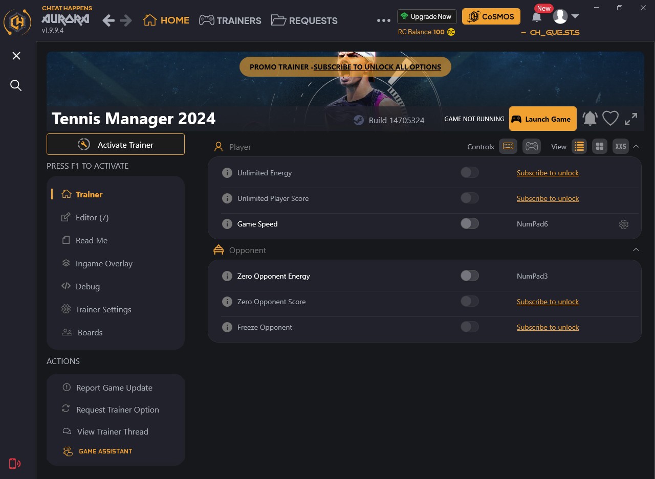 Tennis Manager 2024: Trainer +12 {CheatHappens.com}