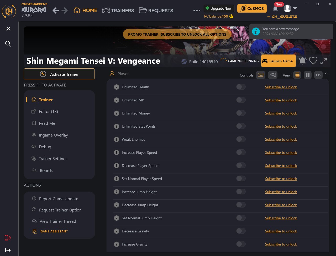 Shin Megami Tensei V: Vengeance - Trainer +42 {CheatHappens.com}