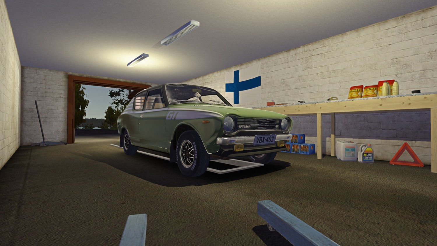 My Summer Car: SaveGame (green GT Satsuma, 14327 money)