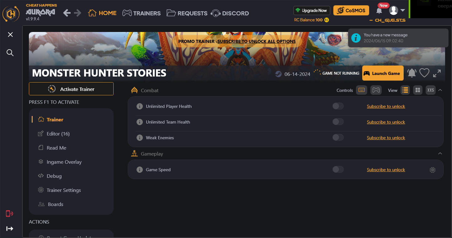 Monster Hunter Stories: Trainer +20 {CheatHappens.com}