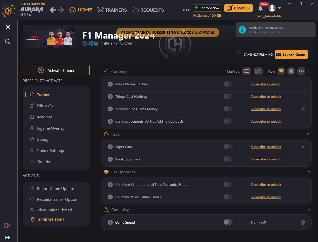 F1 Manager 2024: Trainer +9 {CheatHappens.com}