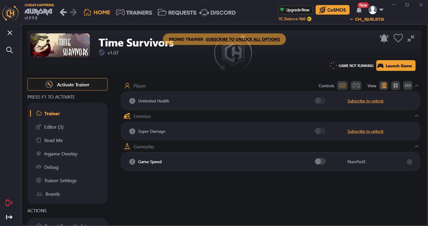 Time Survivors: Trainer +6 {CheatHappens.com}