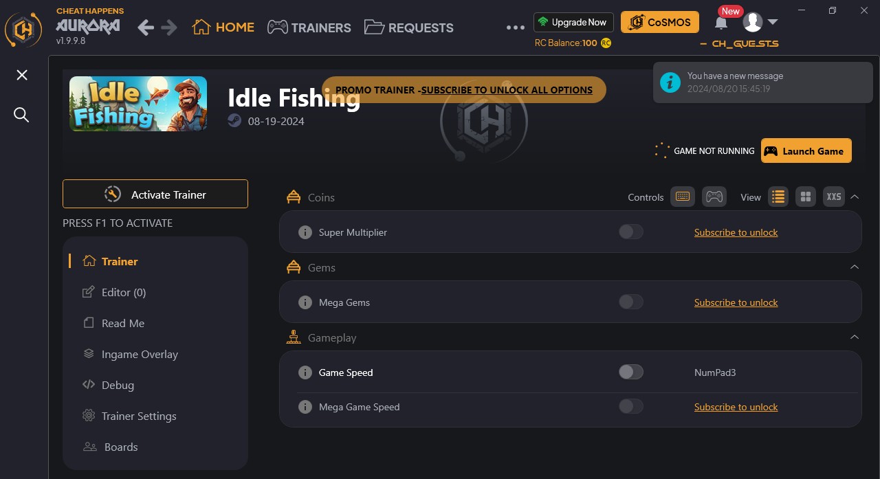 Idle Fishing: Trainer +4 {CheatHappens.com}