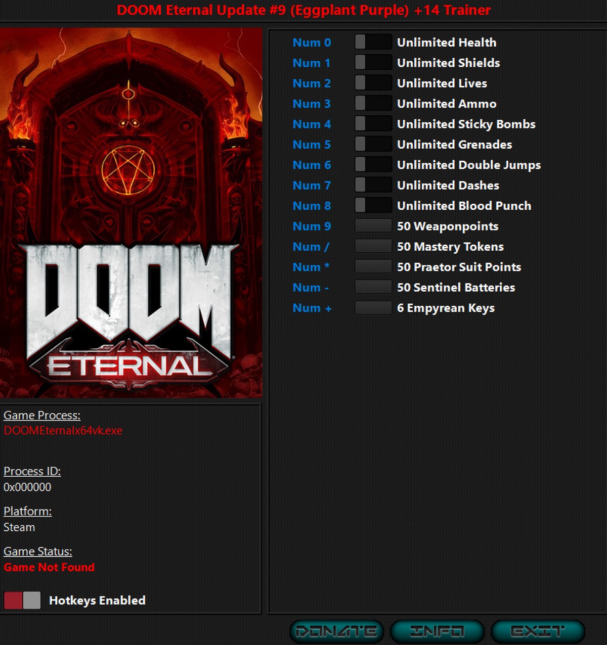 Doom Eternal: Trainer +14 Upd 9 {iNvIcTUs orRCuS ​​/ HoG}