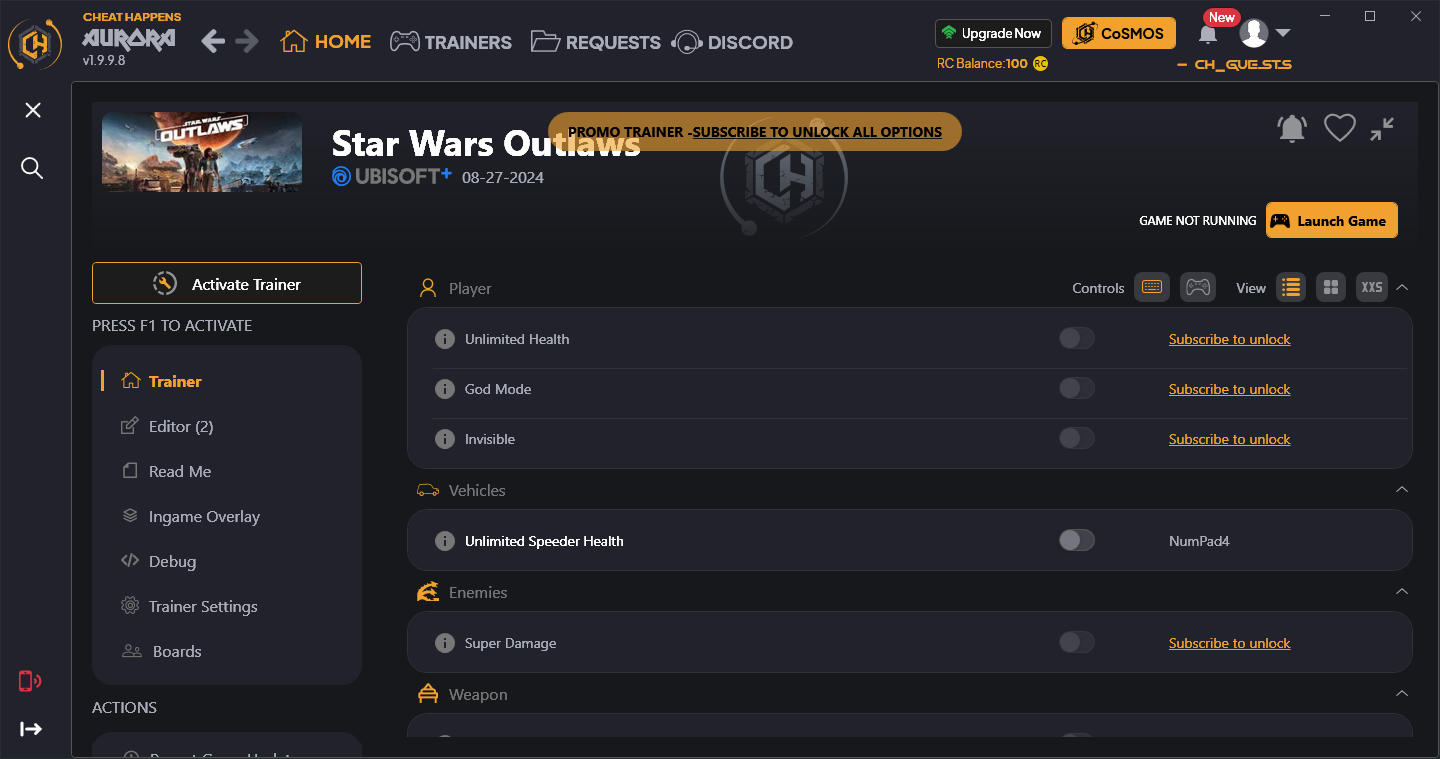 Star Wars: Outlaws - Trainer +14 {CheatHappens.com}