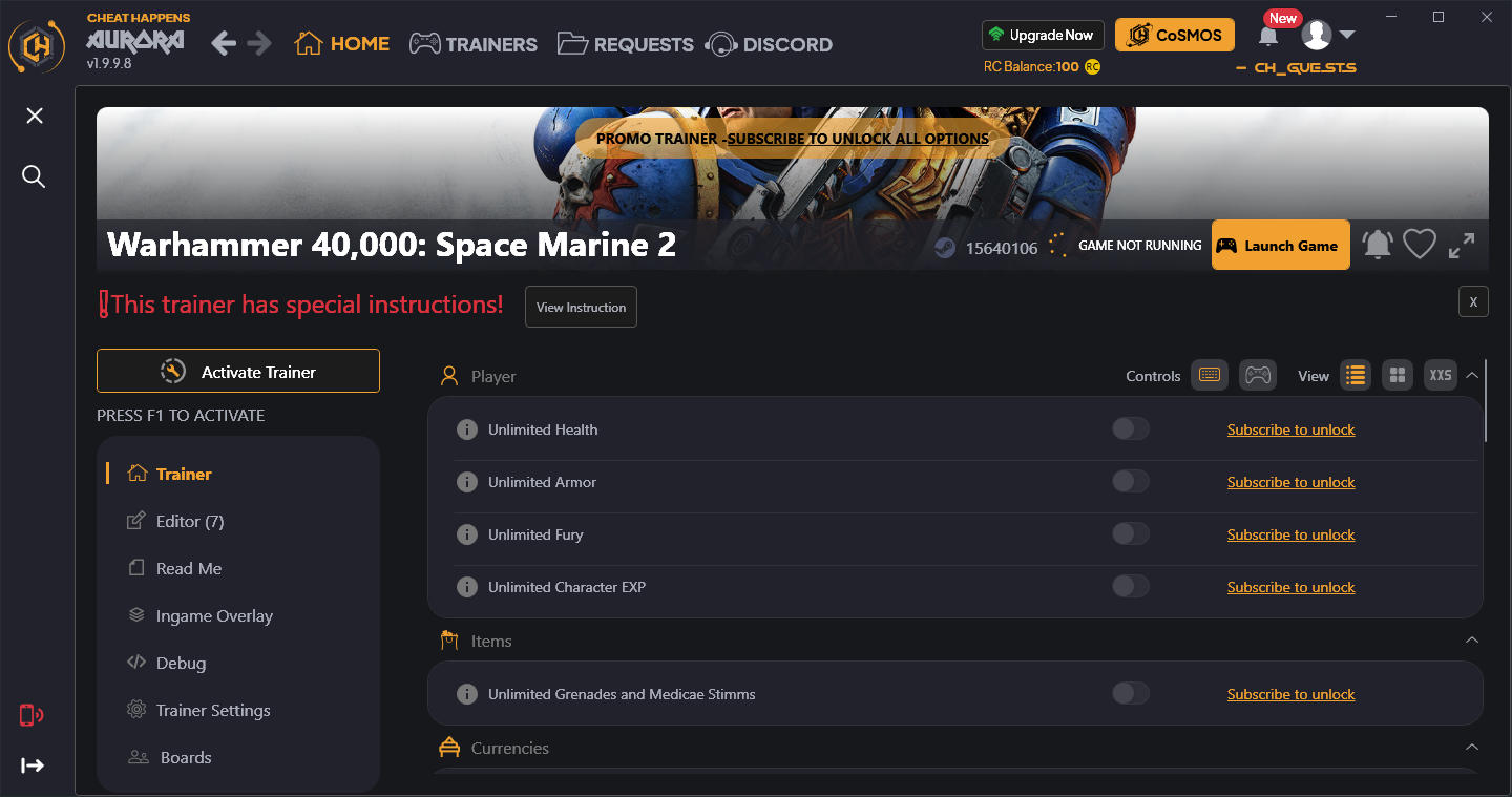 Warhammer 40,000: Space Marine 2 - Trainer +38 {CheatHappens.com}