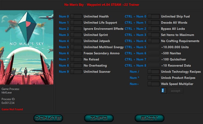 No Man's Sky: Trainer +22 v3.99.1 Endurance {iNvIcTUs oRCuS / HoG}