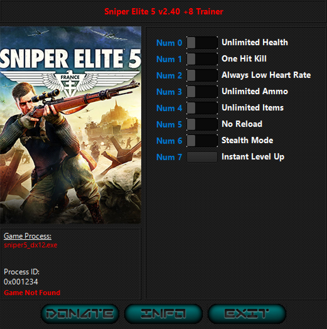 Sniper Elite 5: المدرب +8 الإصدار 2.40 {iNvIcTUs oRCuS / HoG}