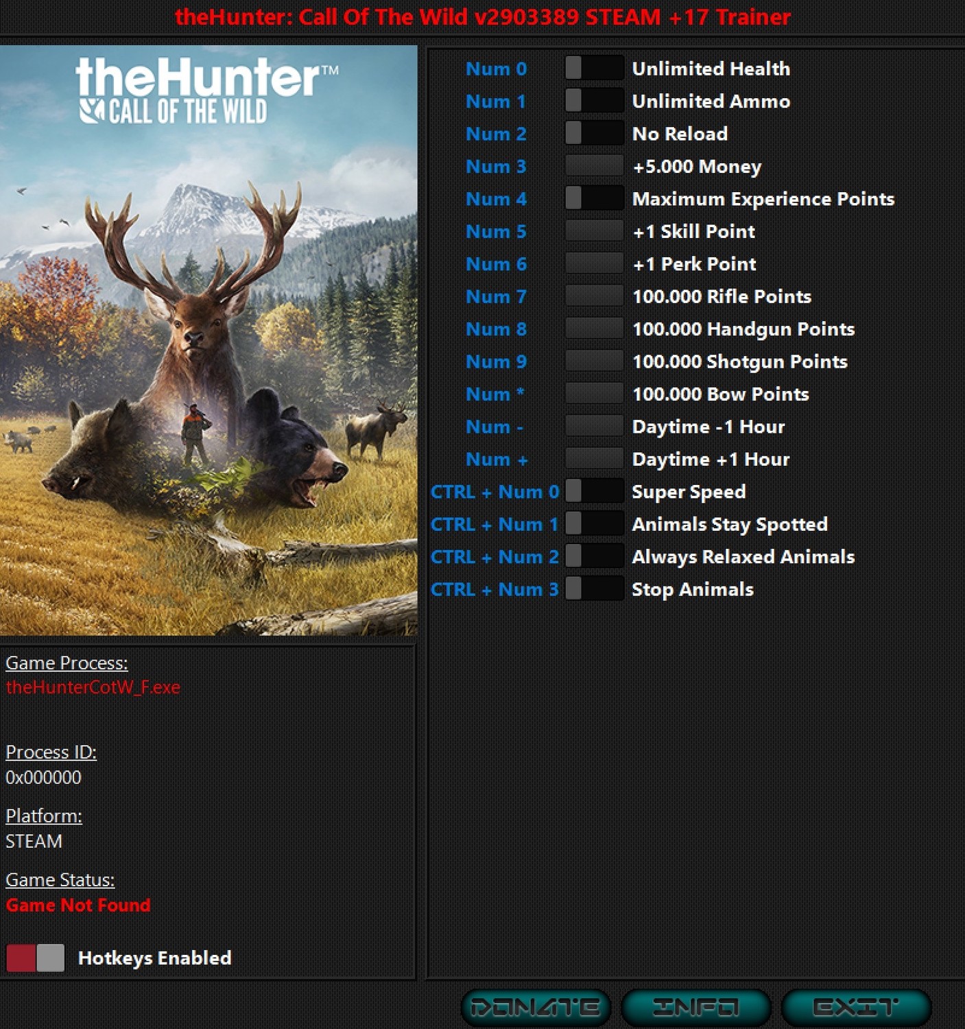 theHunter: Call of the Wild - Trainer +17 v2903389 تحديث 28.12.2024 {iNvIcTUs orRCuS ​​/ HoG}