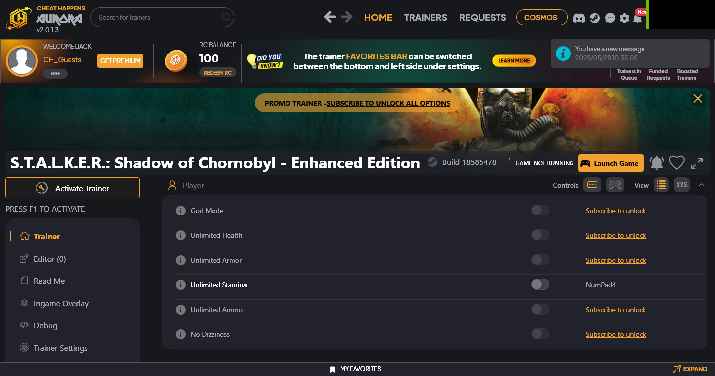 STALKER: Shadow of Chornobyl Enhanced Edition - Trainer +7 {CheatHappens.com}