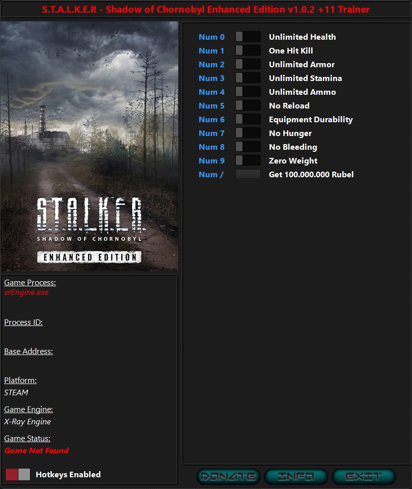 STALKER: Shadow of Chornobyl Enhanced Edition - Trainer +11 v1.0.2 {iNvIcTUs oRCuS / HoG}