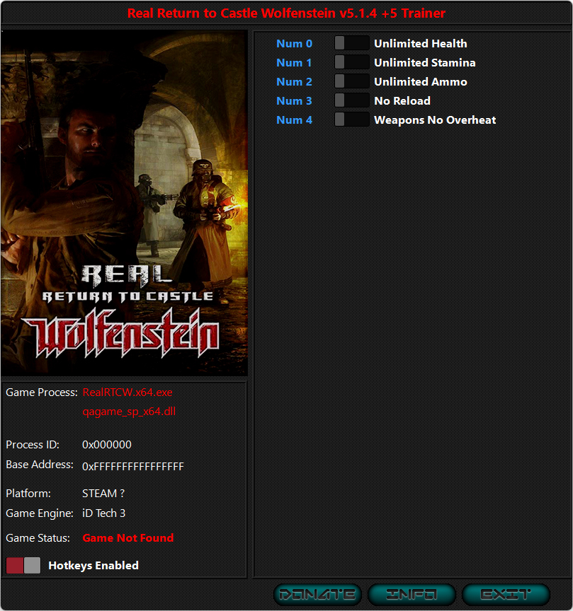 Real Return to Castle Wolfenstein: Trainer +5 v5.1.4 {iNvIcTUs oRCuS / HoG}