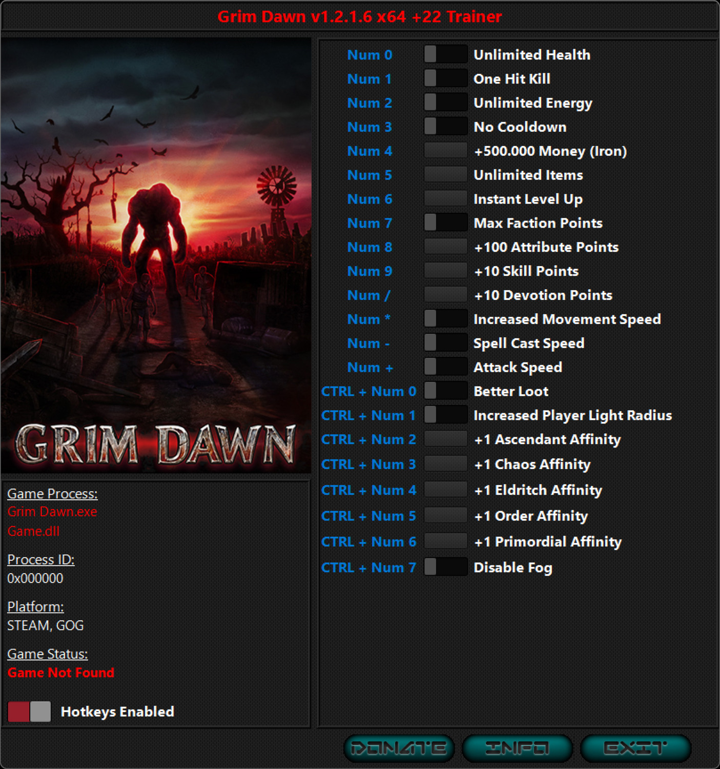 Grim Dawn: Original & Definitive Edition - Trainer +22 v1.2.1.6 {iNvIcTUs oRCuS / HoG}