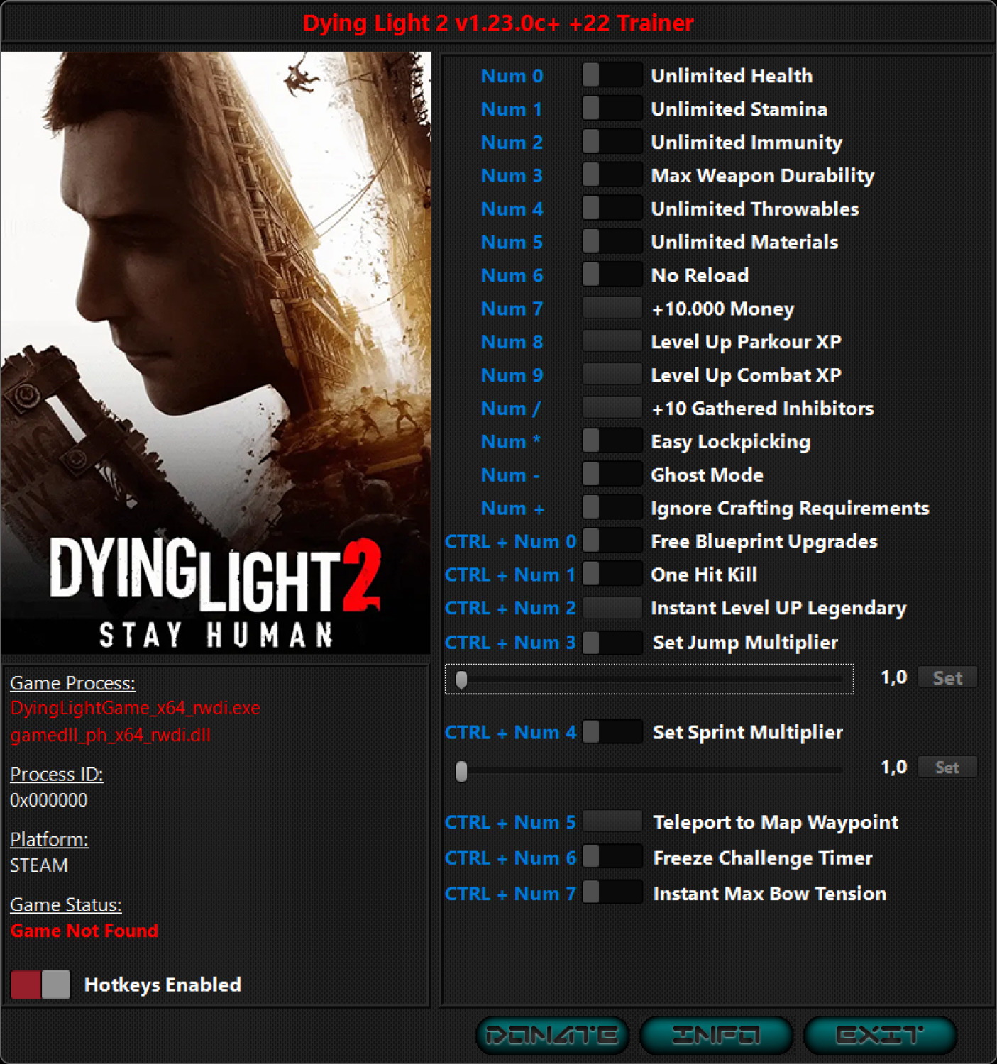 Dying Light 2: Stay Human - Trainer +22 v1.23.0c {iNvIcTUs oRCuS / HoG}