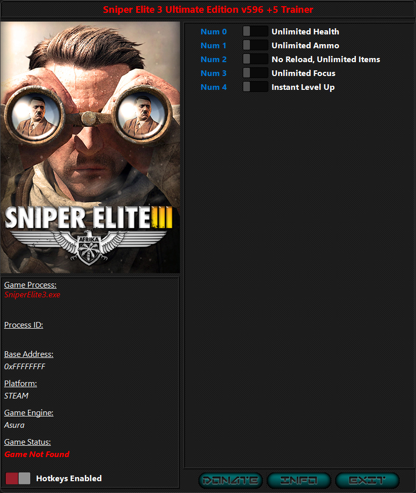 Sniper Elite 3: Trainer +5 v596 {iNvIcTUs oRCuS / HoG}