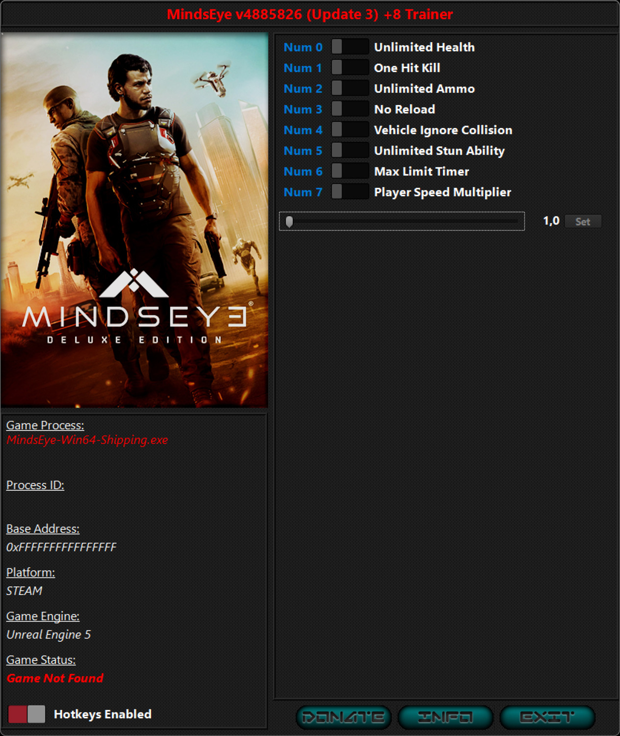 MindsEye: Trainer +8 v4885826 {iNvIcTUs oRCuS / HoG}
