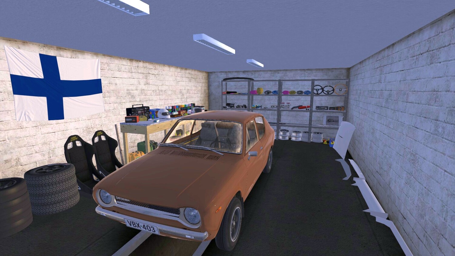 My Summer Car: SaveGame (Stock Satsuma and full tuning garage - 500,000 marks)
