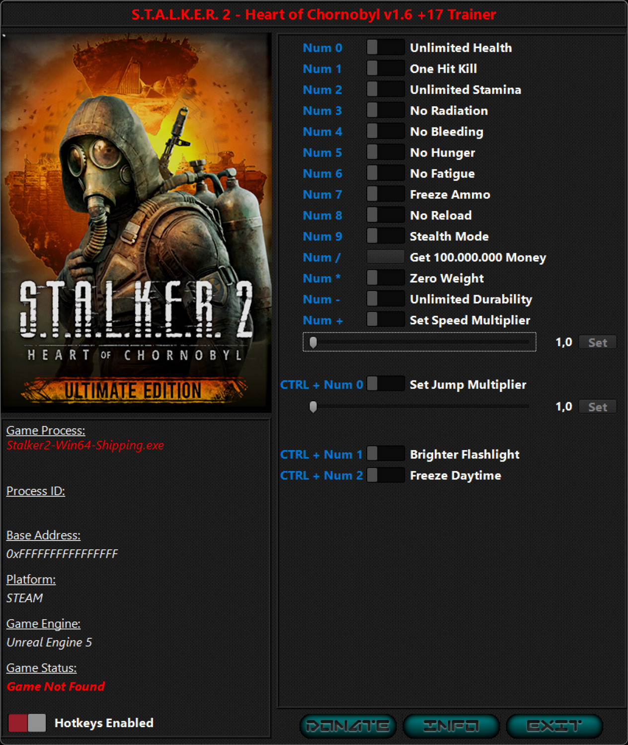 S.T.A.L.K.E.R. 2 Heart of Chornobyl: Trainer +17 v1.6 {iNvIcTUs oRCuS / HoG}