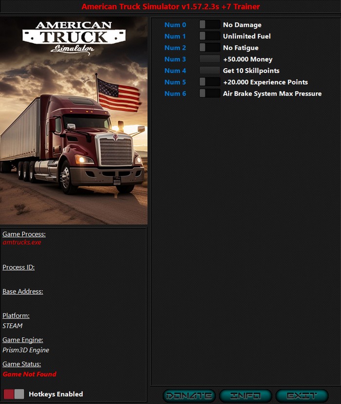 American Truck Simulator: Trainer +7 v1.57.2.3s {iNvIcTUs oRCuS / HoG}