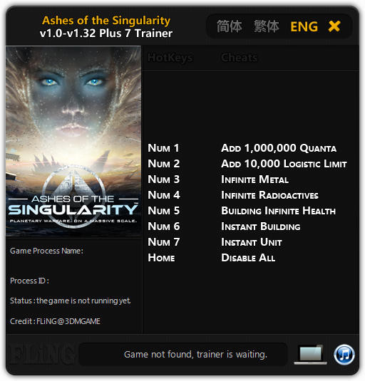 Ashes of the Singularity: Trainer (+7) [1.0 - 1.32] {FLiNG}