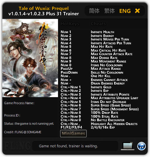 Tale of Wuxia: Prequel - Trainer +31 v1.0.1.4 - 1.0.2.3 {FLiNG}