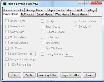 Terraria: Jakes Terraria Hack v5.1 [1.3.4.4]