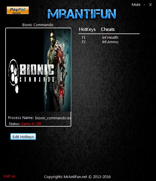 Bionic Commando: Trainer +2 v.12.30.2016 {MrAntiFun}