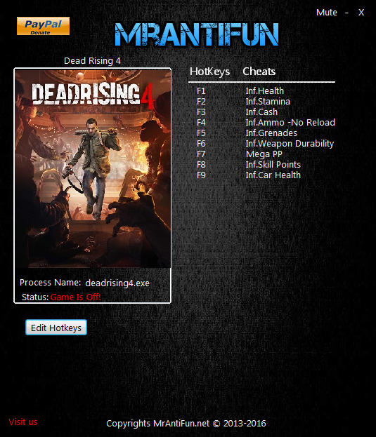 Dead Rising 4: Trainer (+10) [1.0: Steam Version] {MrAntiFun}