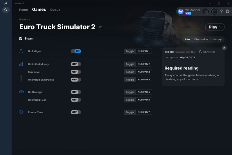 Euro Truck Simulator 2: Trainer +7 v1.44.1.1s {STiNGERR / WeMod}