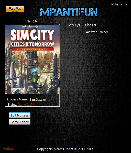 SimCity (2013): Trainer (+1 Money) [10.3.4.0] {MrAntiFun}