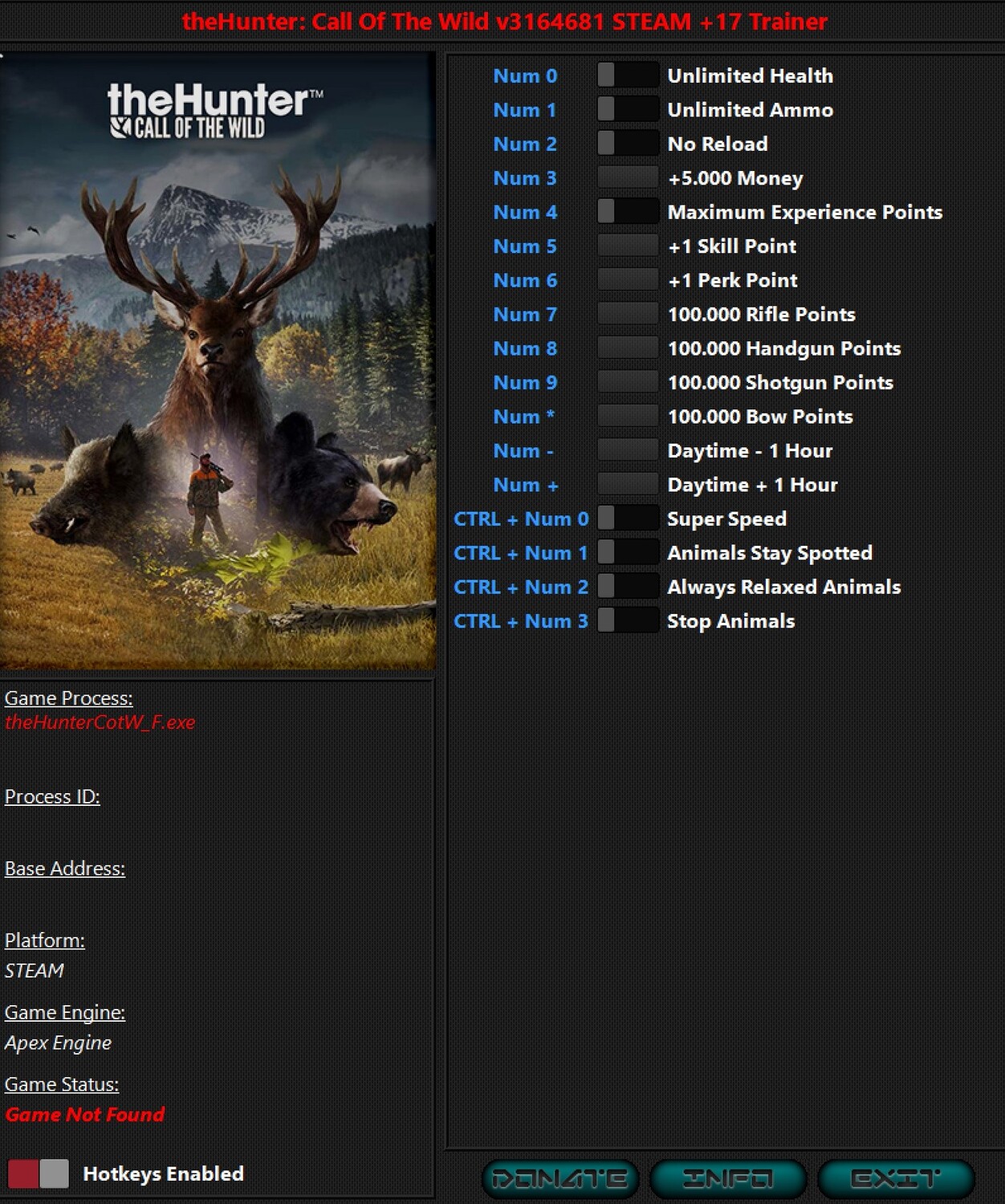theHunter: Call of the Wild - Trainer +17 v3164681 (Steam) {iNvIcTUs oRCuS / HoG}