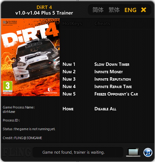 DIRT 5 Trainer - FLiNG Trainer - PC Game Cheats and Mods