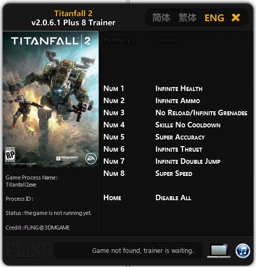 Titanfall 2: Trainer (+8) [2.0.6.1] {FLiNG}