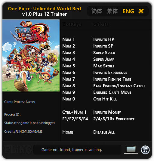 One Piece: Unlimited World Red - Trainer +12 v1.0 {FLiNG}