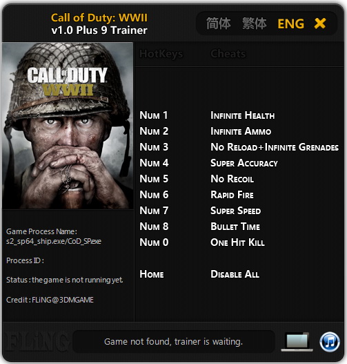 Call of Duty: WWII: Trainer (+9) [1.0] {FLiNG}