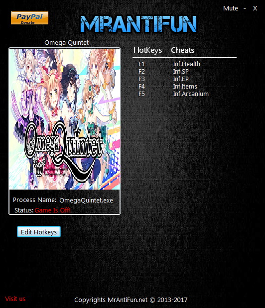 Omega Quintet: Trainer +5 v12.31.2017 {MrAntiFun}