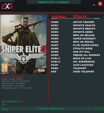 sniper elite 4 cheats for ps4
