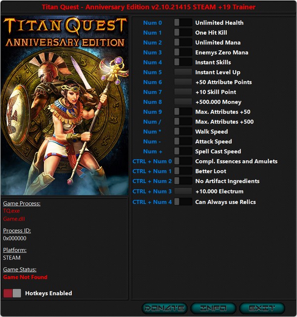 Titan Quest - Anniversary Edition: Trainer +19 v2.10.21415 #3 {iNvIcTUs oRCuS / HoG}