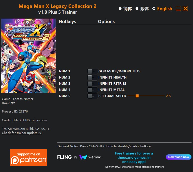 Mega Man X Legacy Collection 2: Trainer +5 v1.0 {FLiNG}