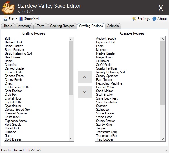 Stardew Valley: Save Editor [0.0.10.0]