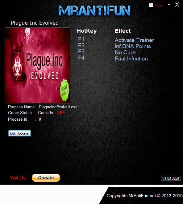 Plague Inc. Evolved: Trainer +3 v1.16.6 {MrAntiFun}