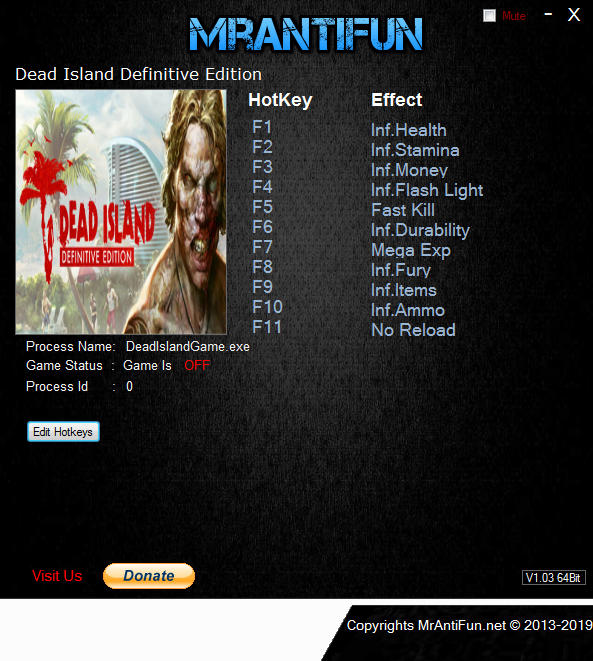 Dead Island: Definitive Edition - Trainer +11 v1.1.2 {MrAntiFun}