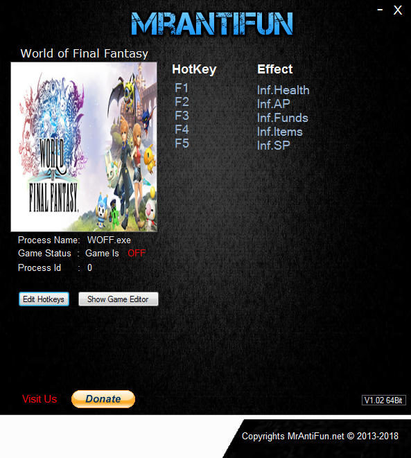 World of Final Fantasy: Trainer +5 v1.0 Maxima {MrAntiFun}
