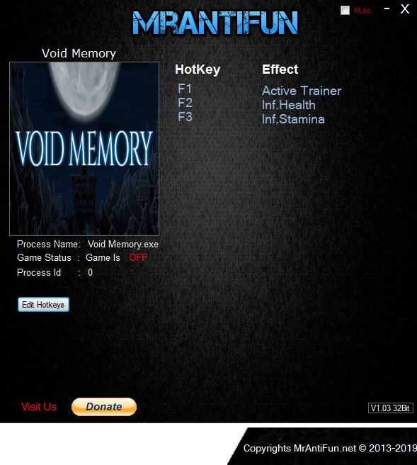 Void Memory: Trainer +2 v.181229A {MrAntiFun}