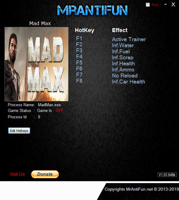Mad Max: Trainer +7 v1.0.3.1 {MrAntiFun}