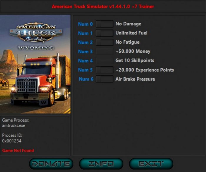American Truck Simulator: Trainer +7 v1.44.1.0 {iNvIcTUs oRCuS / HoG}