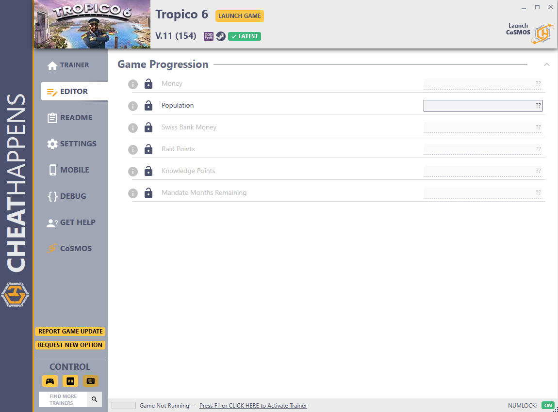 Tropico 6: Trainer +9 v11 (154) (10.01.2020) {CheatHappens.com}